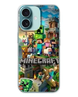 Чехол для iPhone 16 с картинкой «Замок Minecraft»