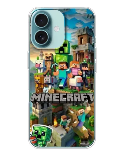 Чехол для iPhone 16 с картинкой «Замок Minecraft»