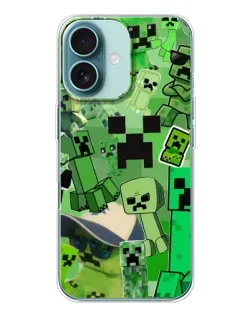 Чехол для iPhone 16 с картинкой «Криперы Minecraft»