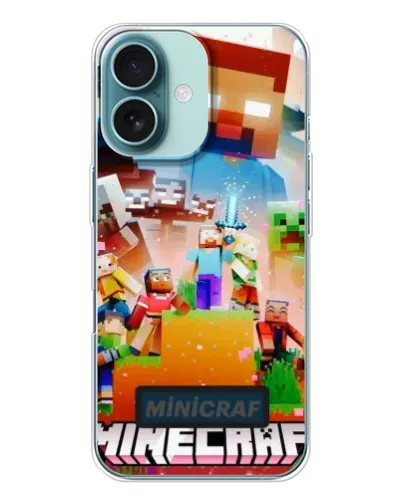 Чехол для iPhone 16 с картинкой «Minecraft герои игры»