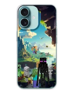 Чехол для iPhone 16 с картинкой «Эндермен в лесу»
