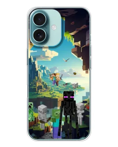 Чехол для iPhone 16 с картинкой «Эндермен в лесу»