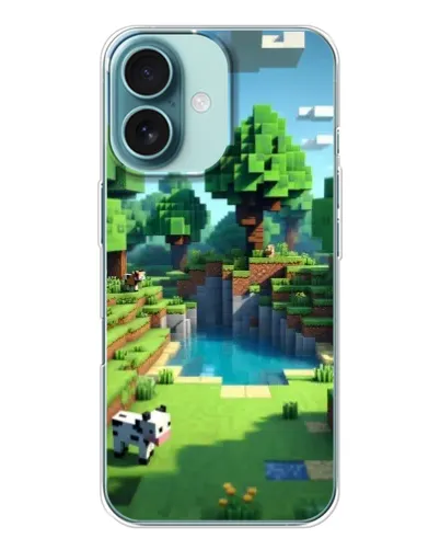 Чехол для iPhone 16 с картинкой «Minecraft летний день»