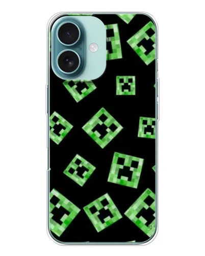 Чехол для iPhone 16 с картинкой «Паттерн с криперами»