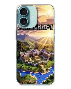 Чехол для iPhone 16 с картинкой «Minecraft панорама»