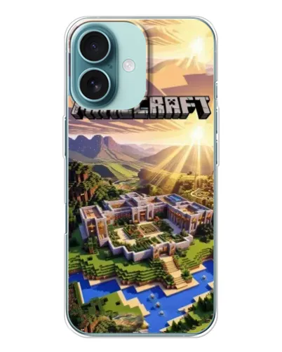 Чехол для iPhone 16 с картинкой «Minecraft панорама»
