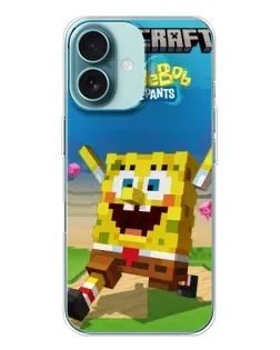 Чохол для iPhone 16 з картинкою «Губка Боб Minecraft» Чохол для iPhone 16 з картинкою «Губка Боб Minecraft»