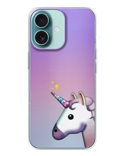 Чехол для iPhone 16 с картинкой «Единорог градиент»