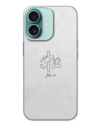 Чехол для iPhone 16 с картинкой «Иоанна 3:16 Крест»