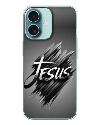 Чехол для iPhone 16 с картинкой «Надпись Jesus Graffiti»