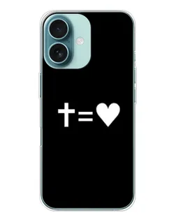 Чехол для iPhone 16 с картинкой «Крест и Сердце»