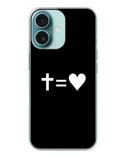 Чехол для iPhone 16 с картинкой «Крест и Сердце»