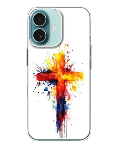 Чехол для iPhone 16 с картинкой «Акварельный крест»