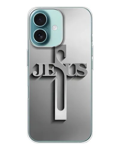 Чехол для iPhone 16 с картинкой «Металлический крест Jesus» Чехол для iPhone 16 с картинкой «Металлический крест Jesus»
