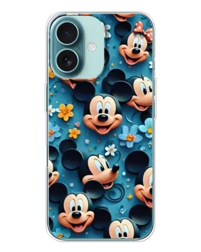 Чехол для iPhone 16 с картинкой «Паттерн Микки и Минни» Чехол для iPhone 16 с картинкой «Паттерн Микки и Минни»