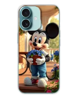 Чехол для iPhone 16 с картинкой «Микки садовод»
