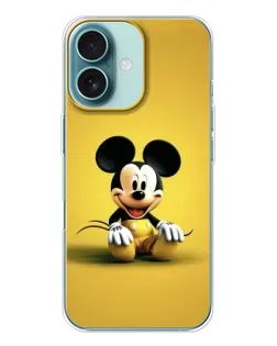 Чехол для iPhone 16 с картинкой «Микки на желтом»