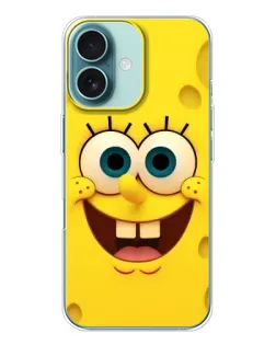 Чехол для iPhone 16 с картинкой «Губка Боб улыбка»