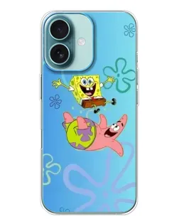 Чехол для iPhone 16 с картинкой «Спанч Боб и Патрик»