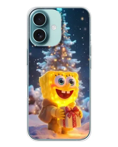 Чехол для iPhone 16 с картинкой «Рождественский Спанч Боб» Чехол для iPhone 16 с картинкой «Рождественский Спанч Боб»