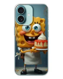 Чехол для iPhone 16 с картинкой «Повар Спанч Боб»