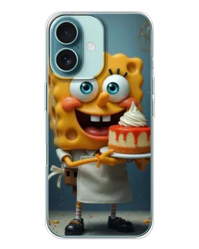 Чехол для iPhone 16 с картинкой «Повар Спанч Боб» Чехол для iPhone 16 с картинкой «Повар Спанч Боб»