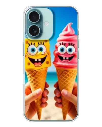 Чехол для iPhone 16 с картинкой «Спанч Боб мороженое» Чехол для iPhone 16 с картинкой «Спанч Боб мороженое»