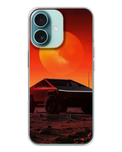 Чехол для iPhone 16 с картинкой «Cybertruck на Марсе»