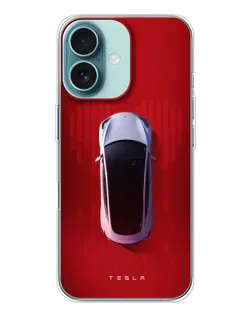 Чохол для iPhone 16 з картинкою «Tesla Top View»