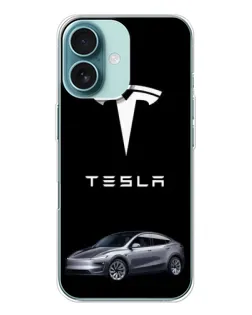 Чехол для iPhone 16 с картинкой «Tesla Model Y»