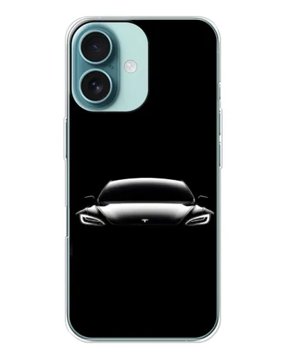 Чехол для iPhone 16 с картинкой «Фары Tesla Night»