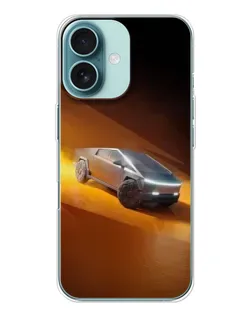 Чехол для iPhone 16 с картинкой «Cybertruck в пустыне»