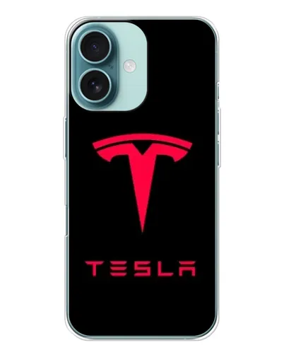 Чехол для iPhone 16 с картинкой «Tesla Red Logo»
