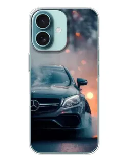 Чехол для iPhone 16 с картинкой «Mercedes — ночной город»