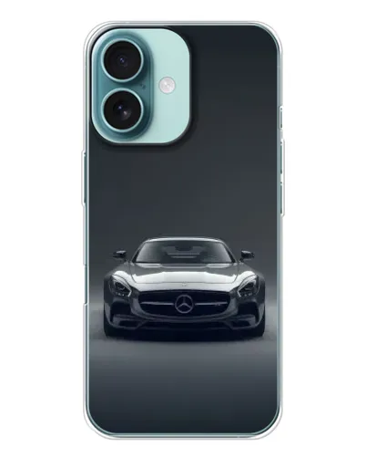 Чехол для iPhone 16 с картинкой «Mercedes на черном» Чехол для iPhone 16 с картинкой «Mercedes на черном»
