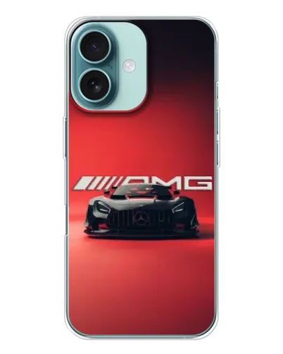 Чехол для iPhone 16 с картинкой «Mercedes AMG — красная линия» Чехол для iPhone 16 с картинкой «Mercedes AMG — красная линия»