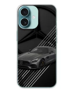 Чехол для iPhone 16 с картинкой «Mercedes AMG — графика»