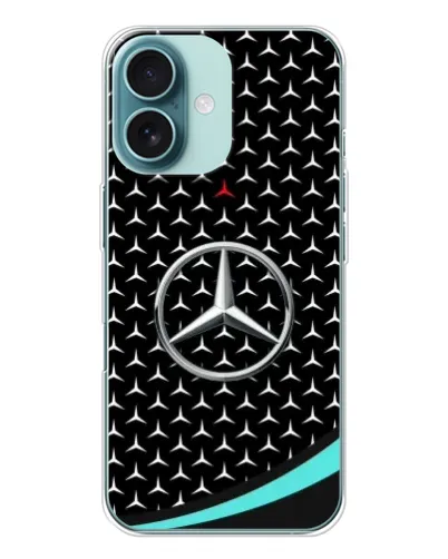 Чехол для iPhone 16 с картинкой «Mercedes — бирюзовый акцент» Чехол для iPhone 16 с картинкой «Mercedes — бирюзовый акцент»