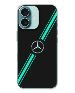 Чехол для iPhone 16 с картинкой «Спортивные линии Mercedes»