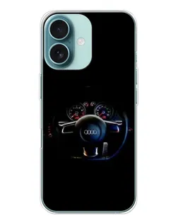 Чехол для iPhone 16 с картинкой «Салон Audi — руль» Чехол для iPhone 16 с картинкой «Салон Audi — руль»