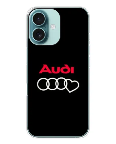 Чехол для iPhone 16 с картинкой «Логотип Audi Heart»