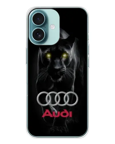 Чехол для iPhone 16 с картинкой «Пантера и Audi»