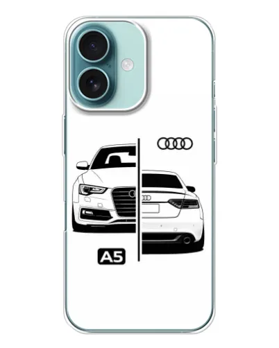 Чехол для iPhone 16 с картинкой «Audi — контрастный дизайн»