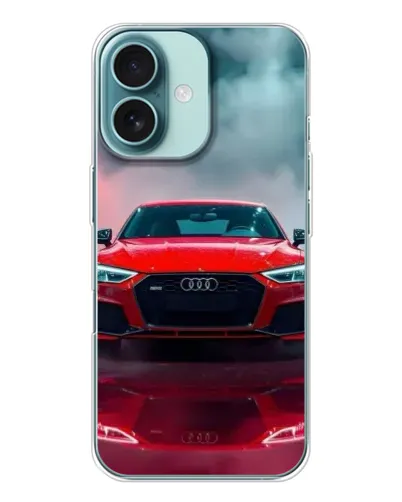 Чехол для iPhone 16 с картинкой «Audi RS — красный стиль»