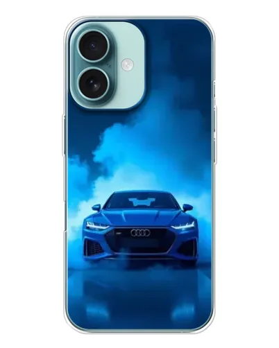 Чехол для iPhone 16 с картинкой «Audi — голубая энергия»