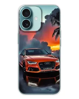 Чехол для iPhone 16 с картинкой «Audi — закат»