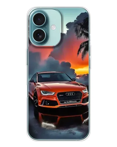 Чехол для iPhone 16 с картинкой «Audi — закат»