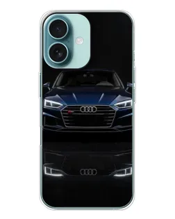 Чехол для iPhone 16 с картинкой «Audi — ночное отражение»