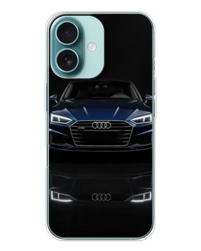 Чехол для iPhone 16 с картинкой «Audi — ночное отражение»