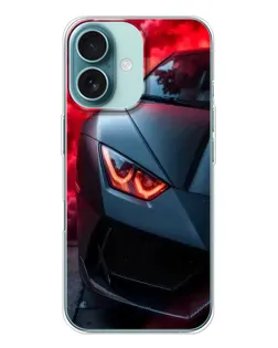 Чохол для iPhone 16 з картинкою «Lamborghini червоне сяйво»